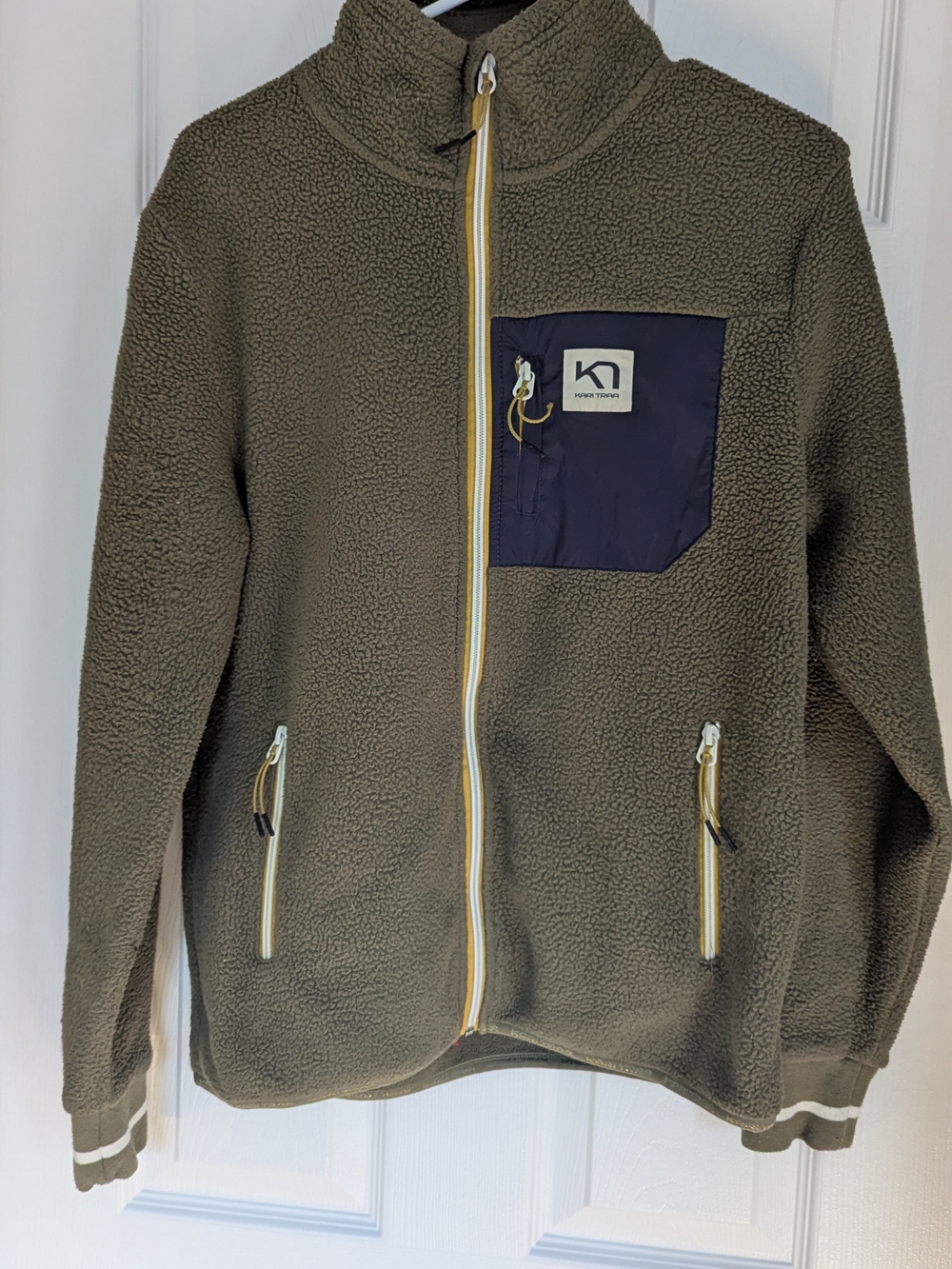 Kari Traa Olive Green Sherpa Fleece Jacket